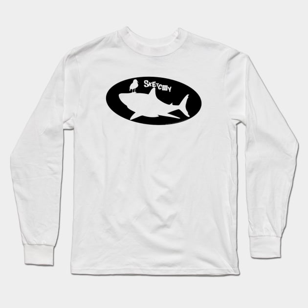 Sketchy Seagull Seagull Surfin' By Abby Anime(c) Long Sleeve T-Shirt by Abby Anime